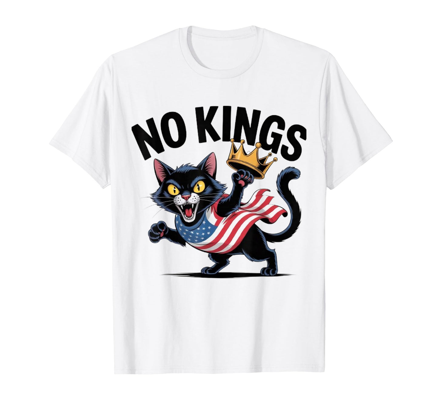 No Kings Funny Cat Politics Freedom Revolution Democracy T-Shirt