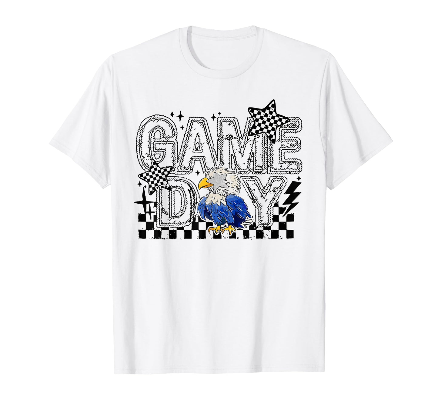 Football Checkered Game Day School T-Shirt