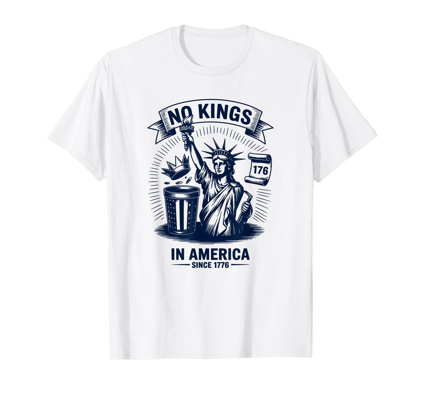 No Kings in America Funny Political Men Women T-Shirt
