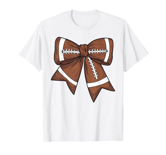 Cute Football Coquette Bow For Women Football Mom Game Day T-Shirt