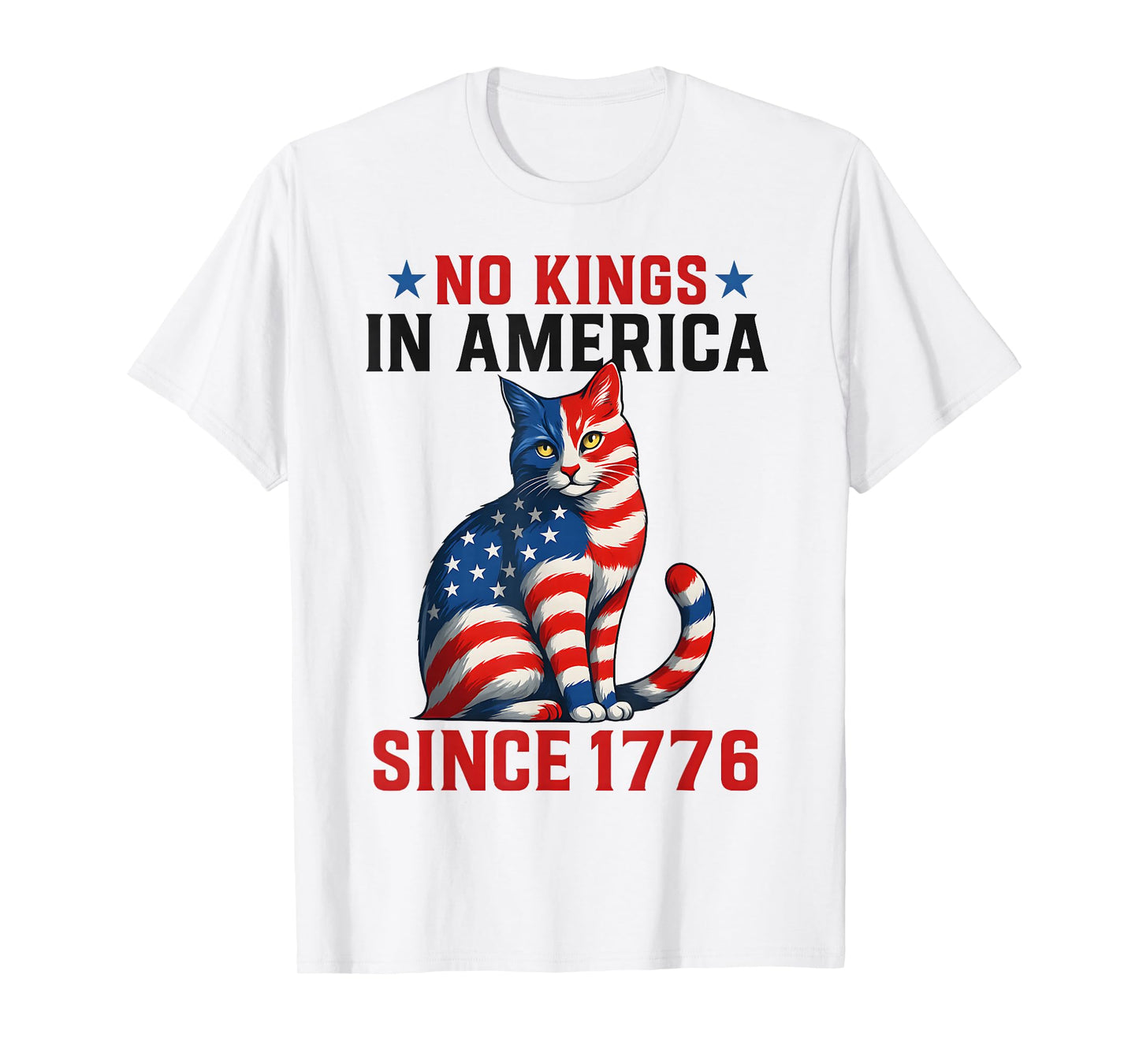 No Kings in America Since 1776 Distressed USA Flag Vintage T-Shirt