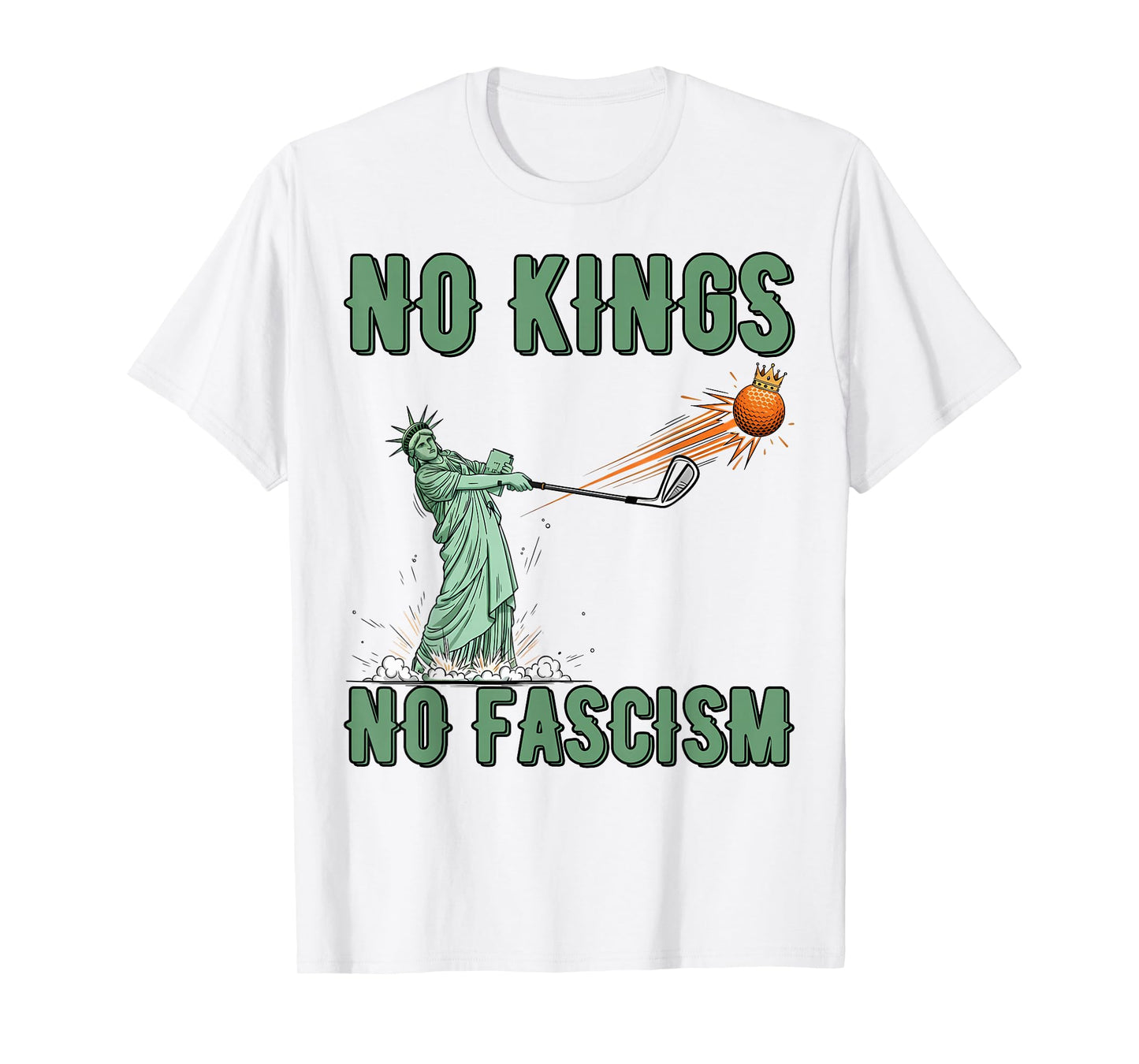 Resist No Kings Protest No Fascism Lady Liberty Statue Woman T-Shirt