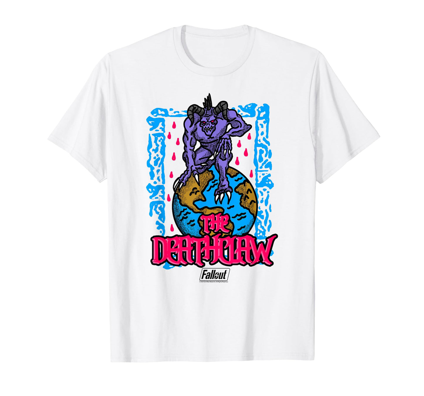 Fallout Video Game The Deathclaw Globe Illustration T-Shirt