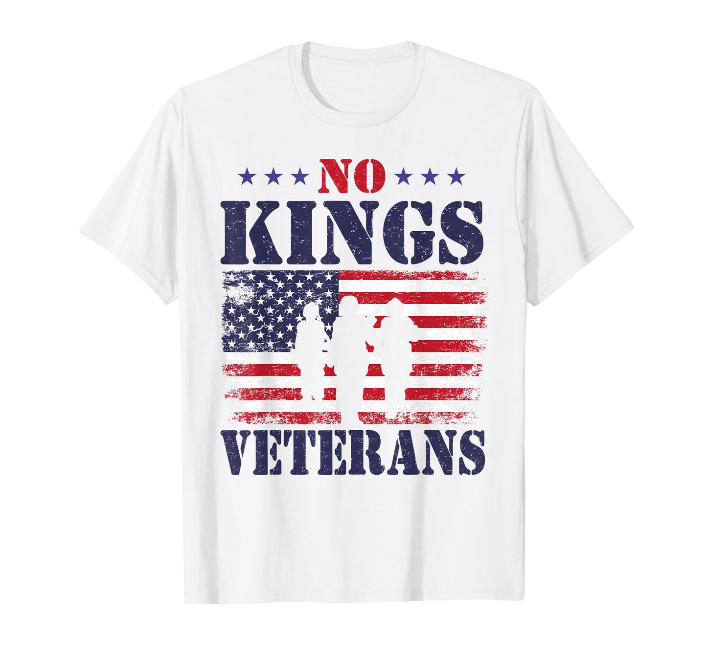 Veterans Protest No Kings Vintage American Flag Patriotic T-Shirt