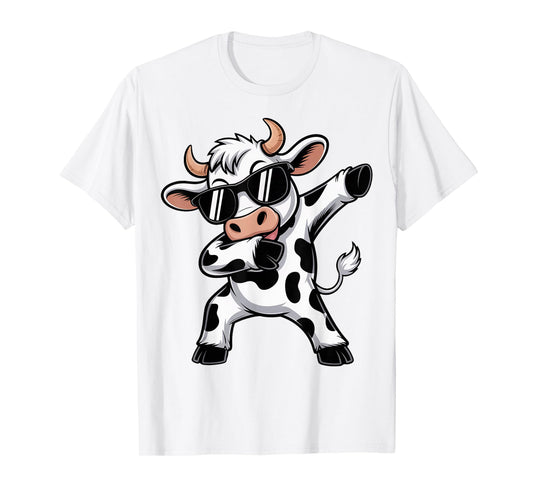 Cute Dabbing Cow Clothes Men Toddler Boys Farm Animal Kids T-Shirt