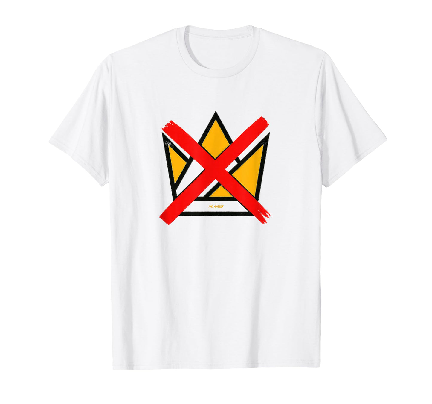 No Kings Geometric Crown Minimal Abstract Art Style T-Shirt