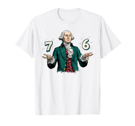 6-7 7-6 Six Seven Funny George Washington Historical Meme T-Shirt