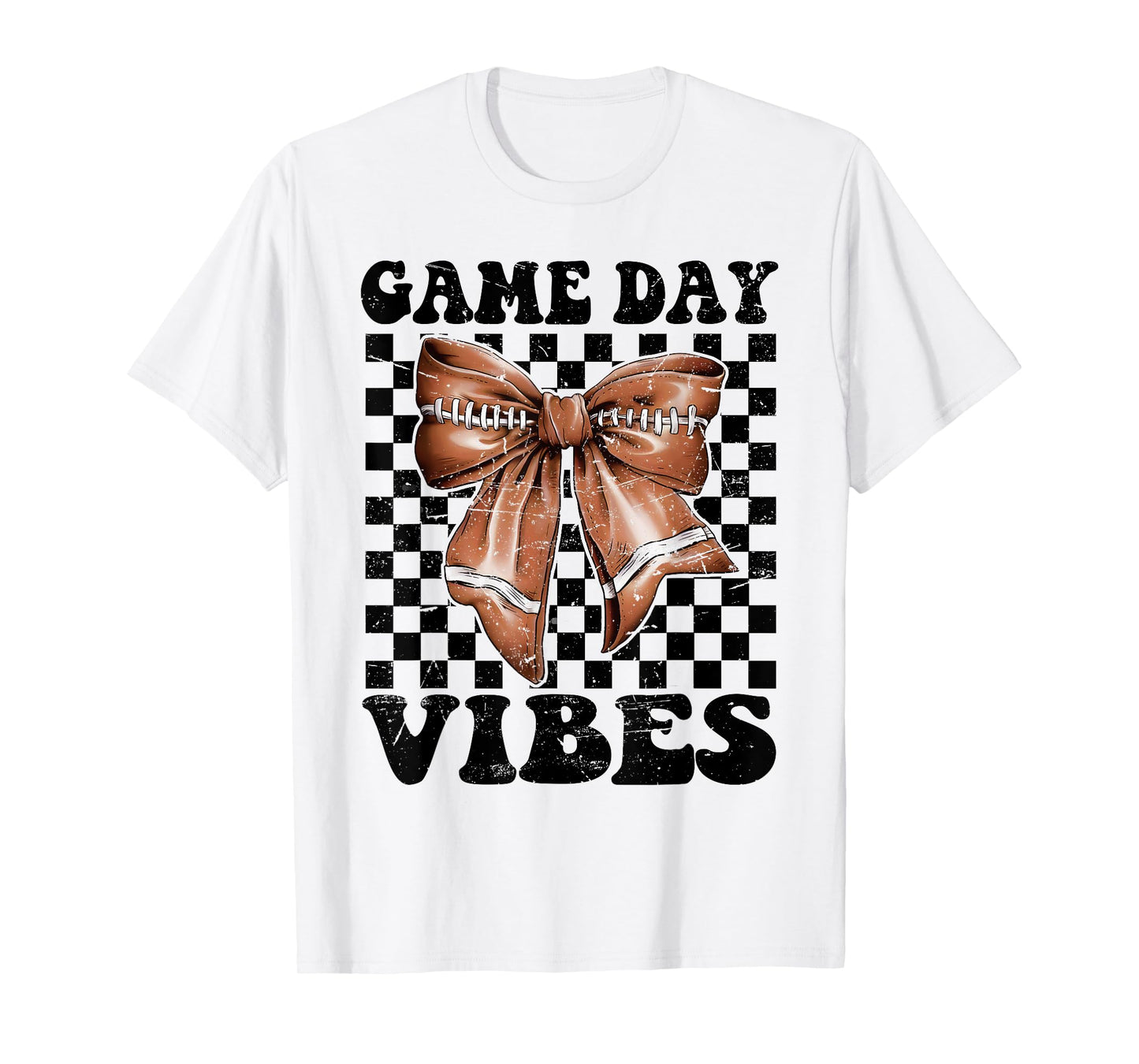 Game day vibes football coquette football season mom women T-Shirt