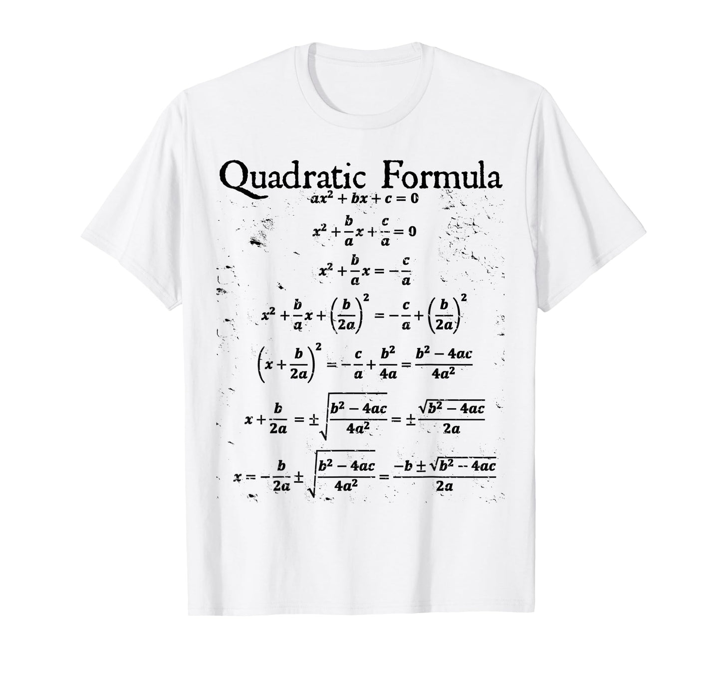 Vintage Nerdy Quadratic Formula Proof Algebra Math Teacher T-Shirt
