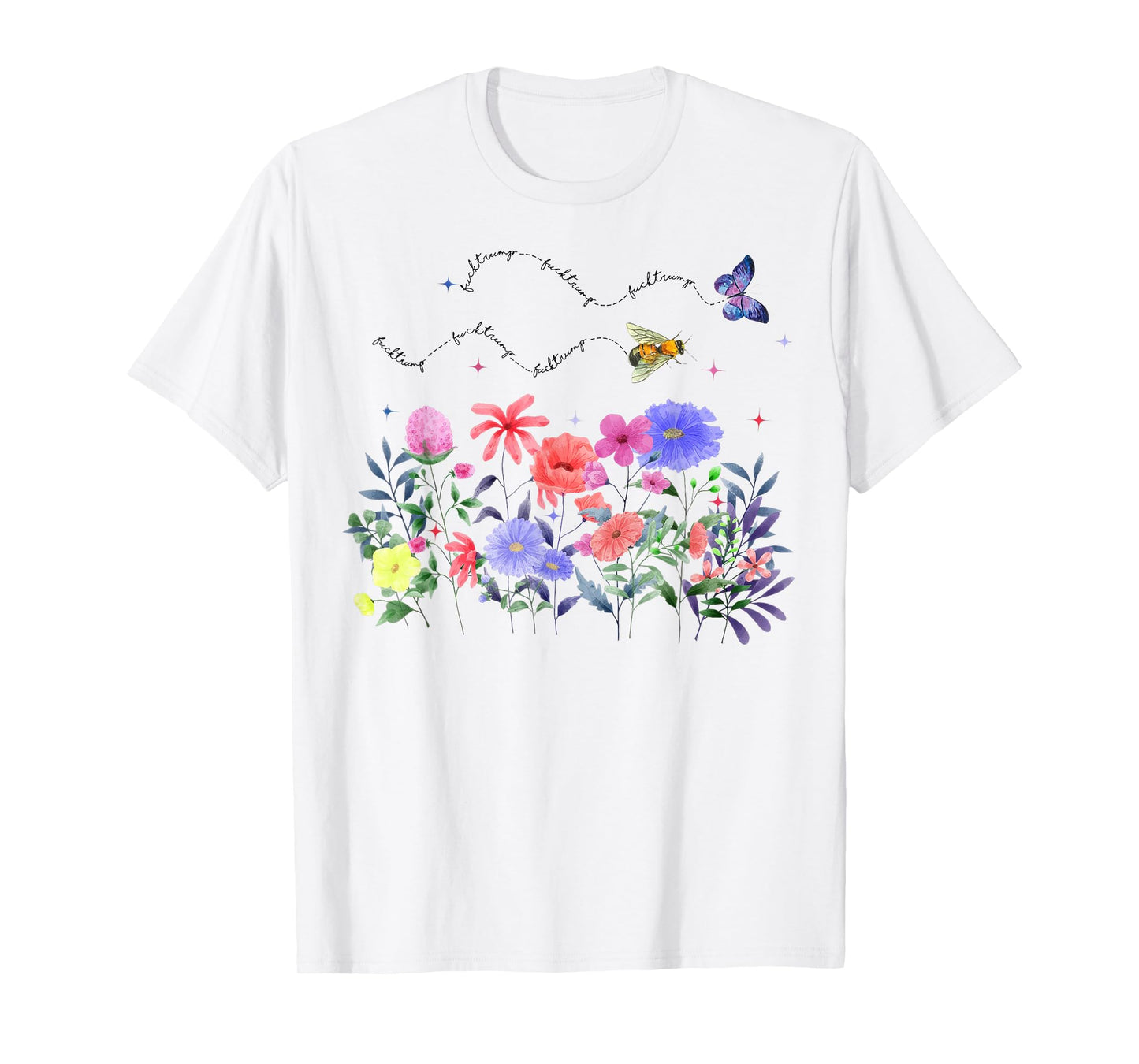 Floral Subtle Anti Trump Democrat Liberal T-Shirt