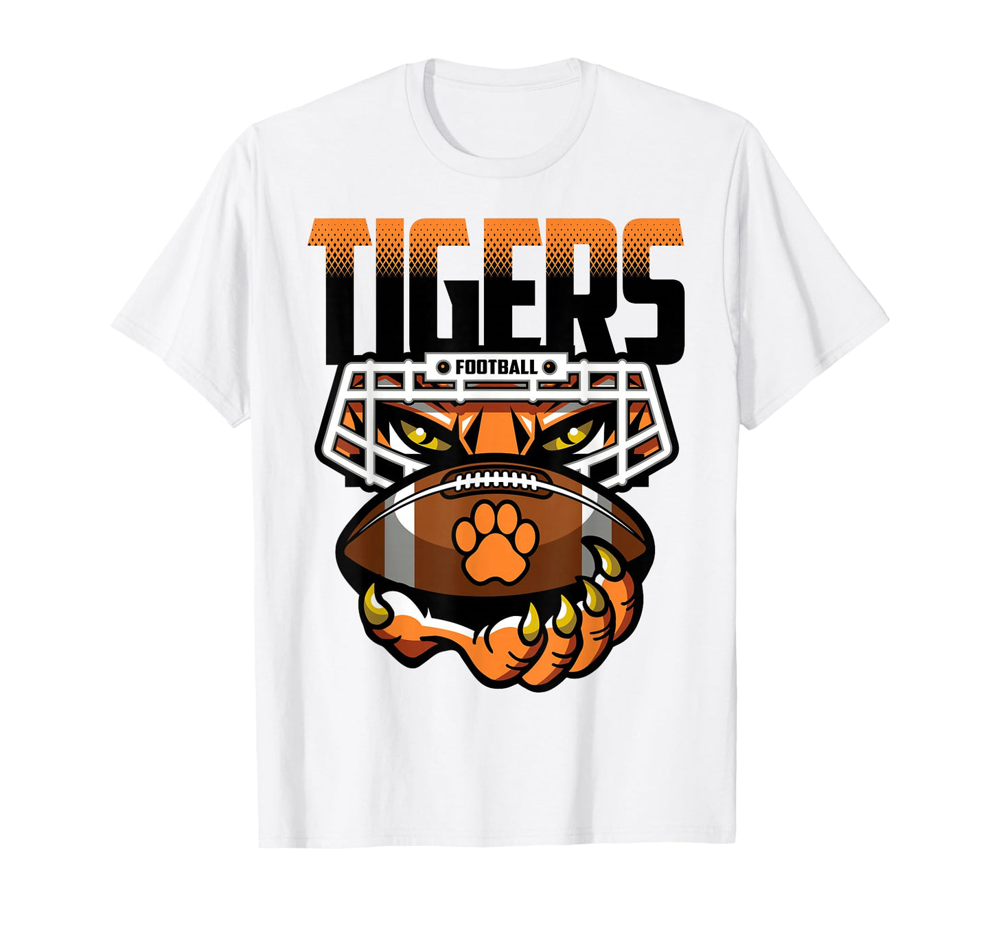 Tigers Football Tiger Pride School Spirit Orange Black Tiger T-Shirt
