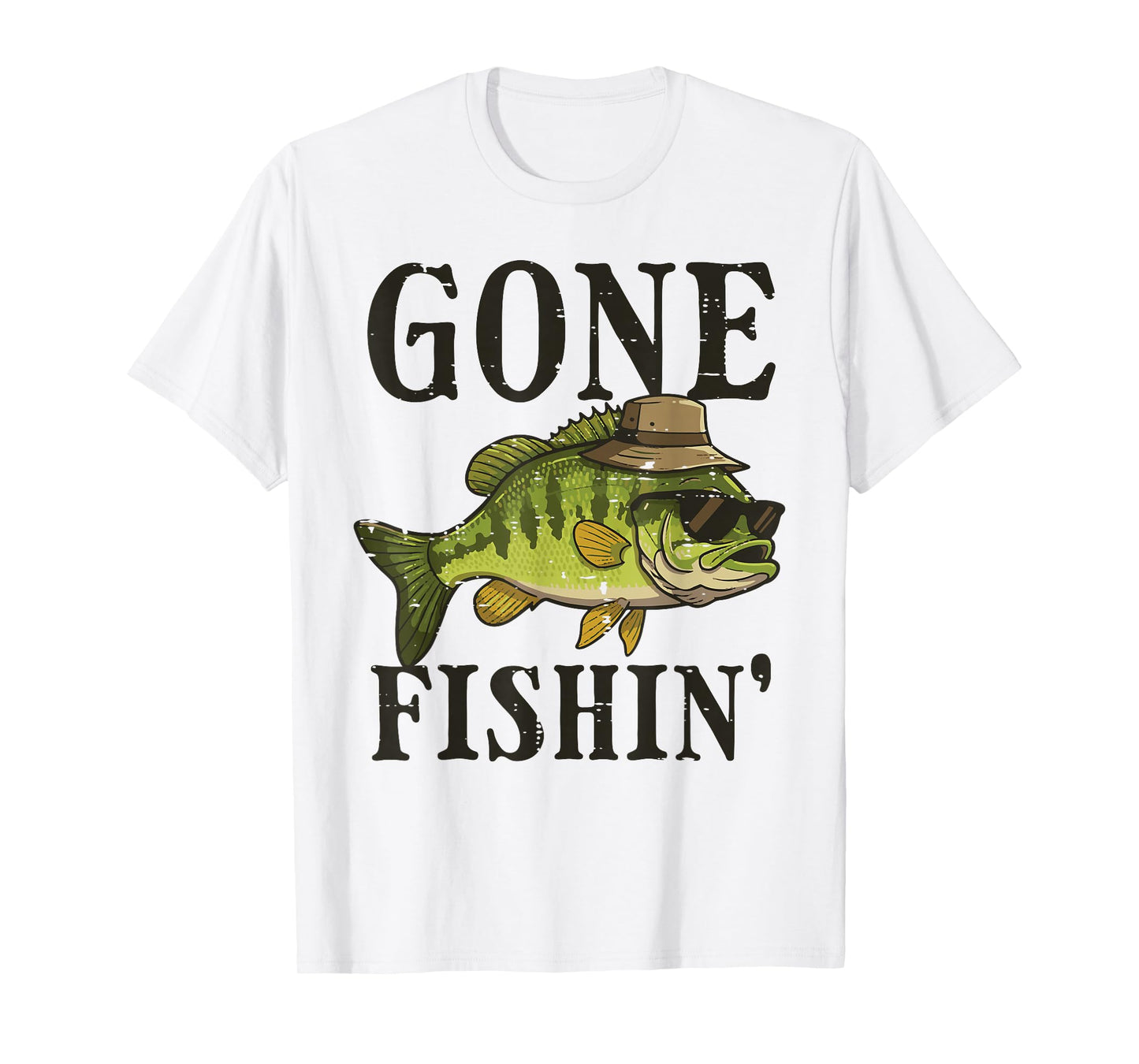 Gone Fishing Bass Fish Sunglasses Fisherman Men Women Kids T-Shirt