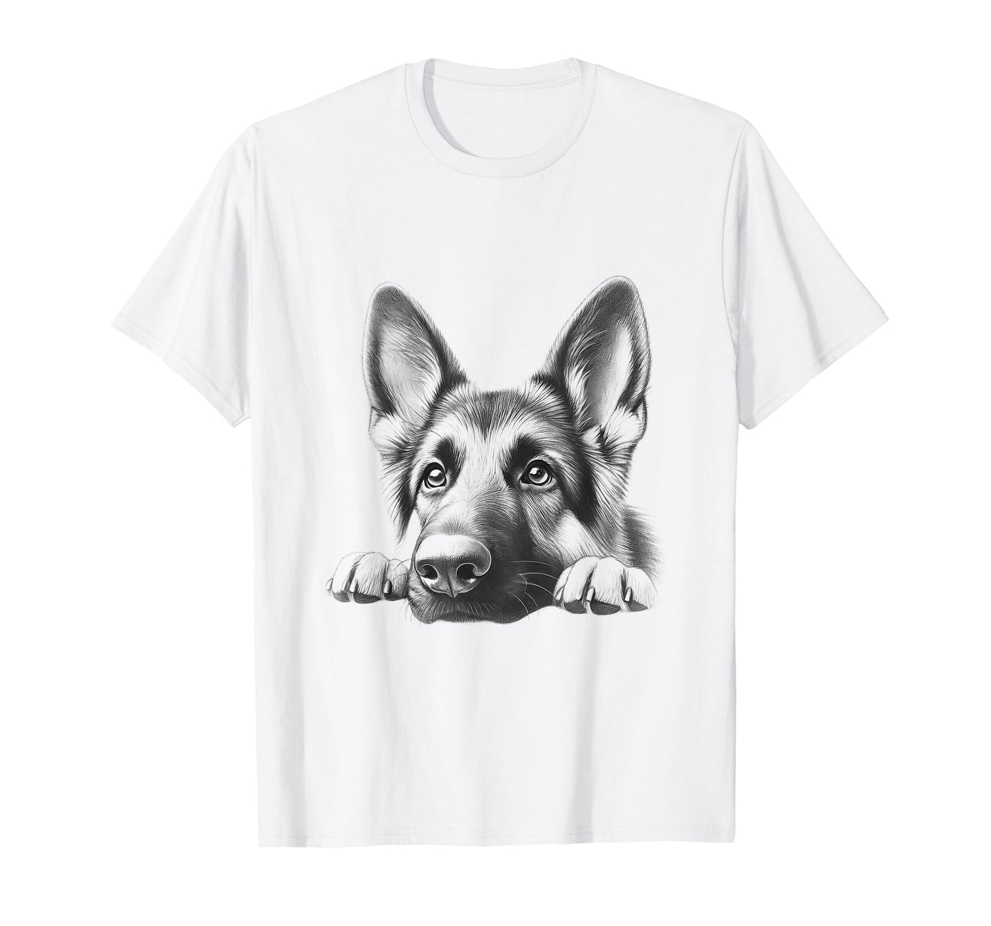 German Shepherd Peeking Design For Men And Women T-Shirt