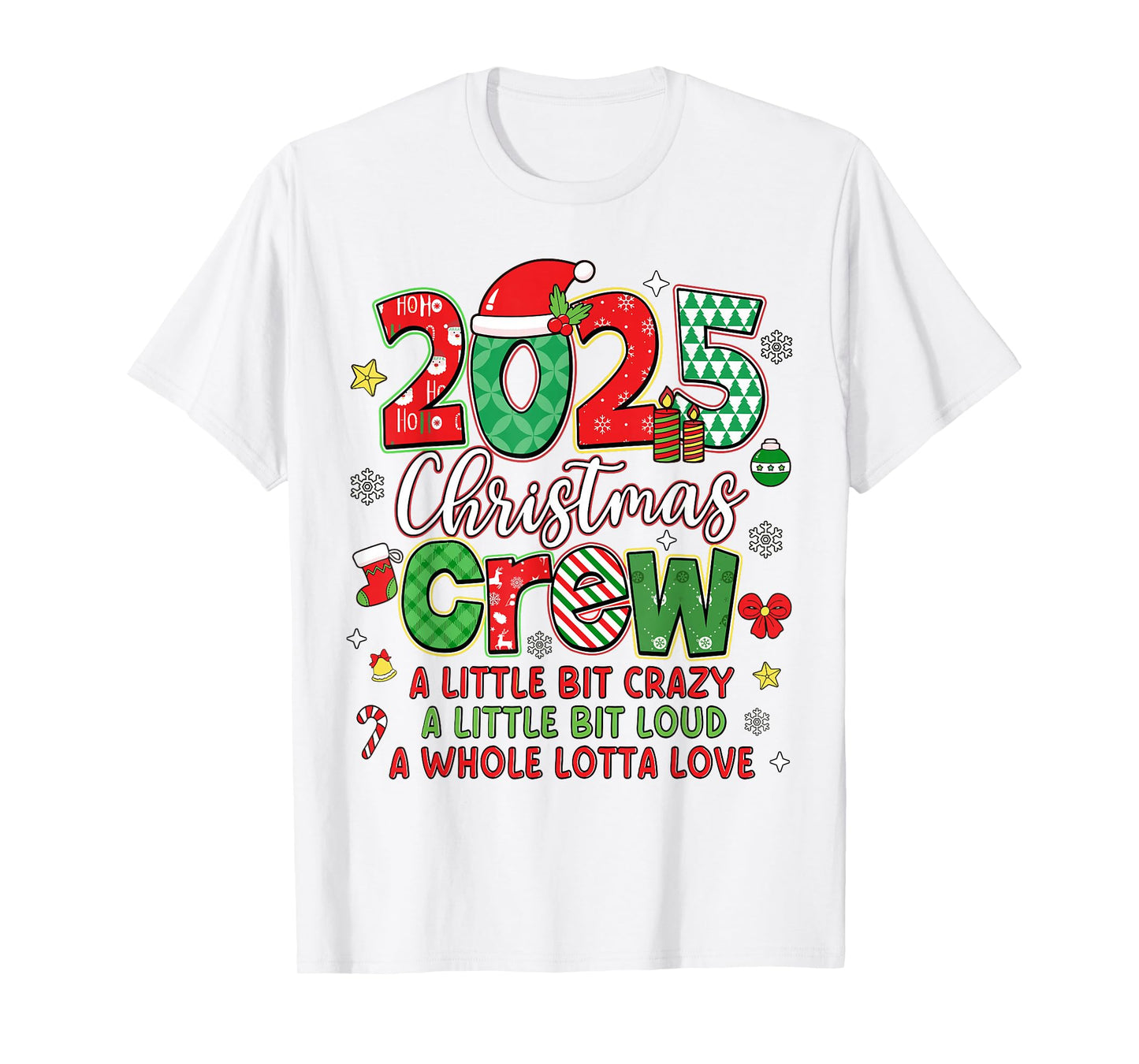 Christmas Crew 2025 Family Christmas Xmas Pajamas Matching T-Shirt