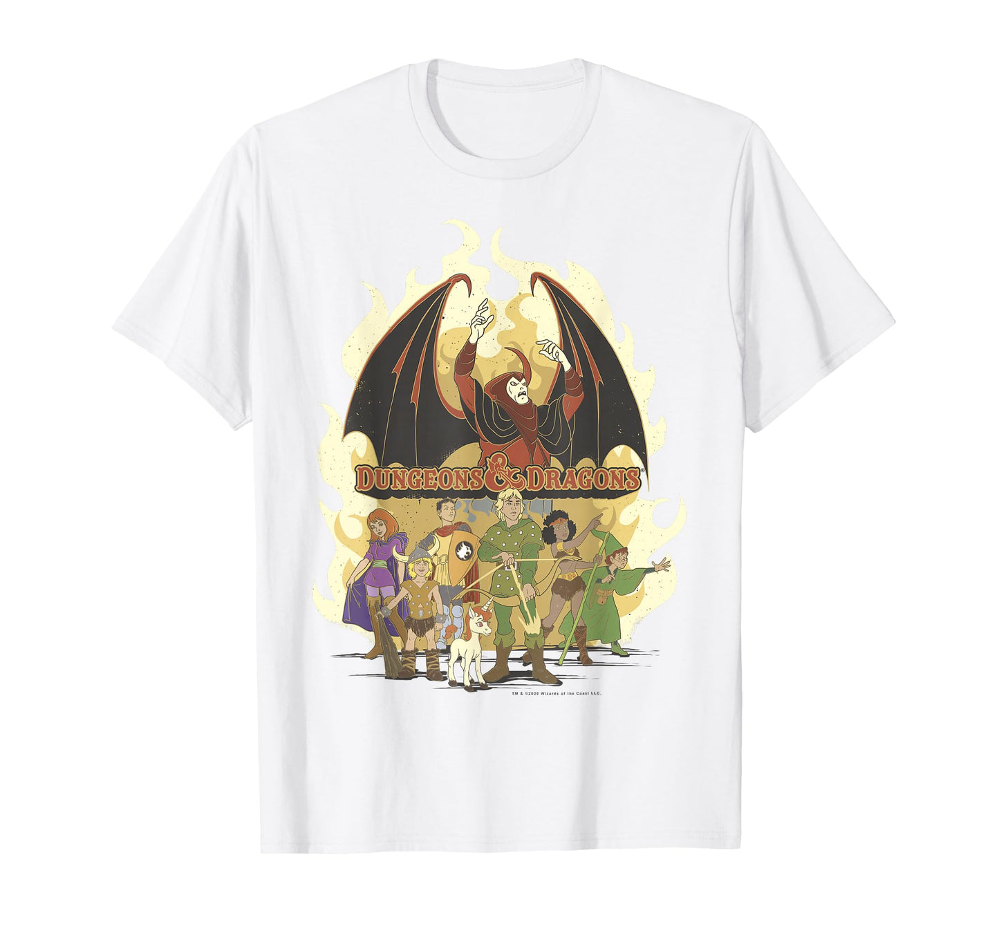 Dungeons & Dragons Group Shot Flame Portrait T-Shirt