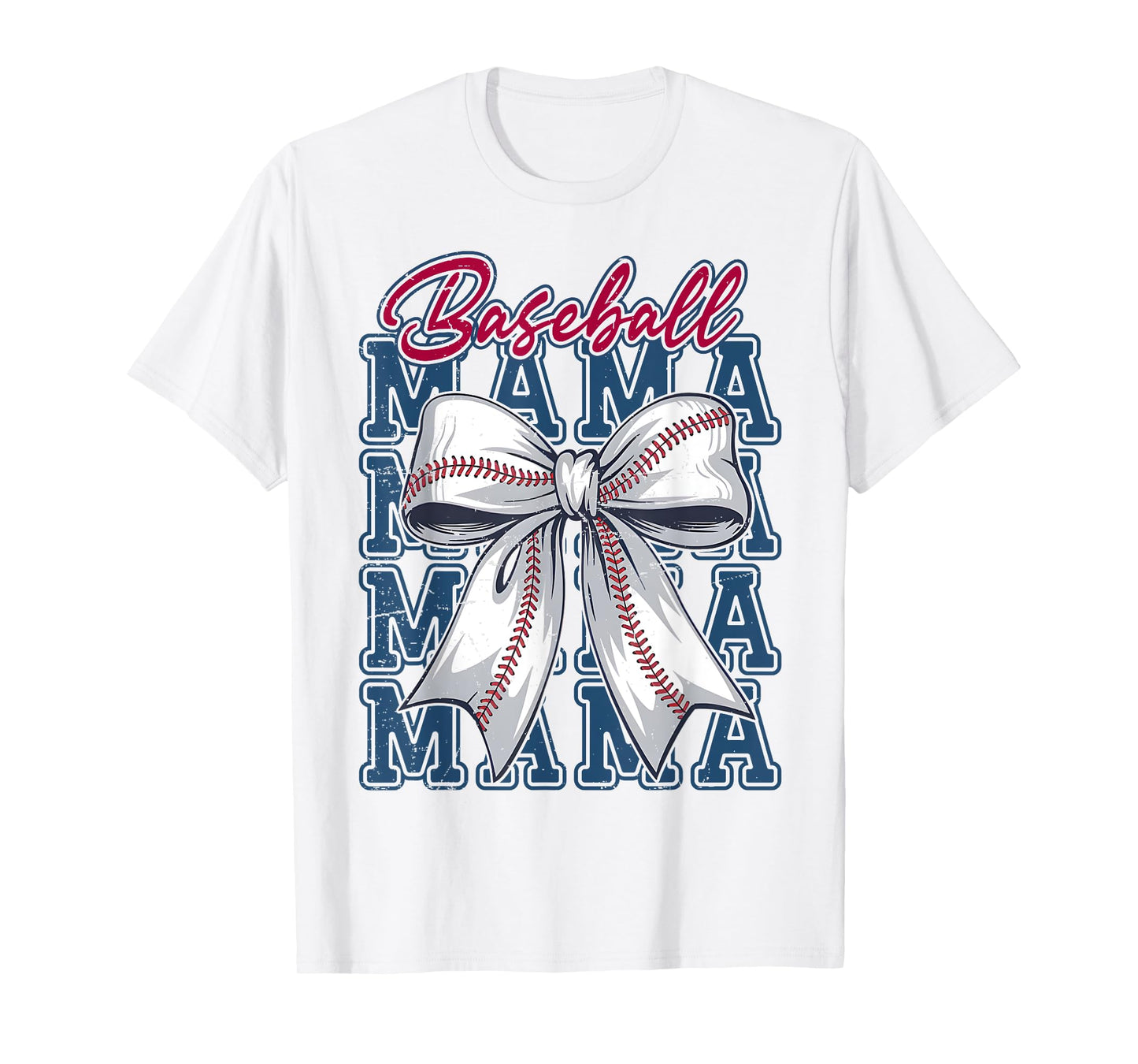 Baseball Coquette Bow Baseball Mom Game Day Baseball Mama T-Shirt