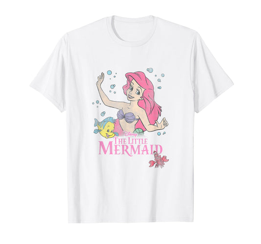 Disney The Little Mermaid Ariel Flounder Sebastian Vintage T-Shirt