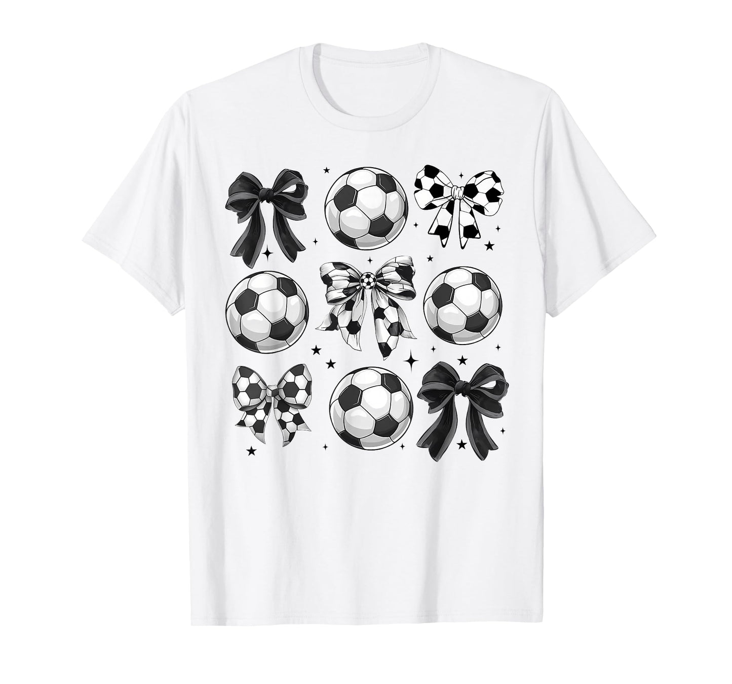 Coquette Soccer Bows Game Day Soccer Mama Mom Cheer Girls T-Shirt