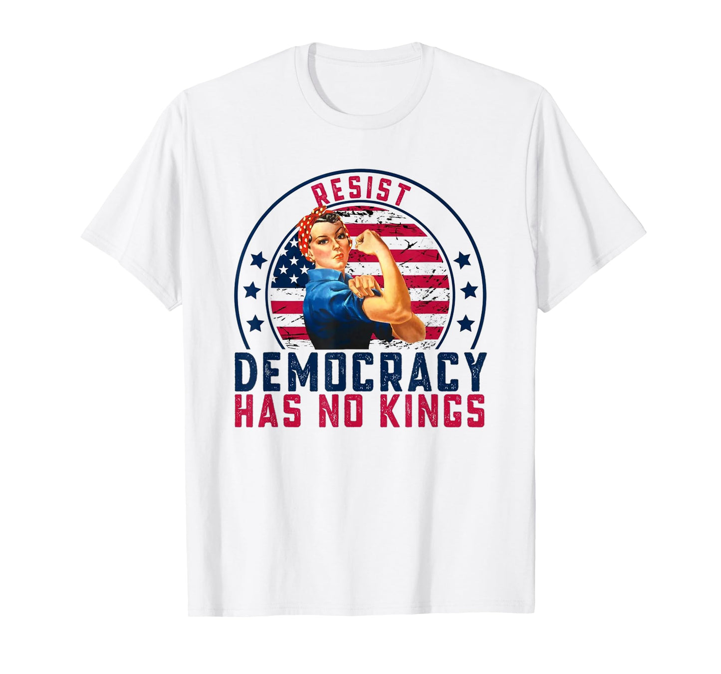 Resist Democracy Has No Kings Vintage Patriotic Political T-Shirt