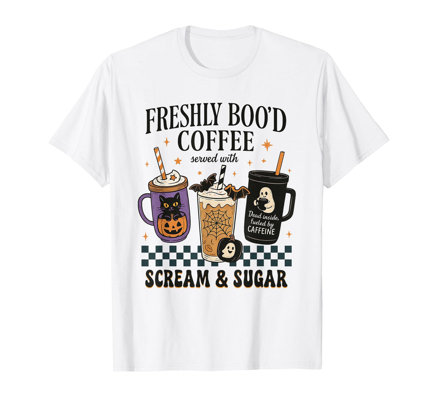 Drinking Coffee Late Lover Cozy Halloween Graphic Barista T-Shirt