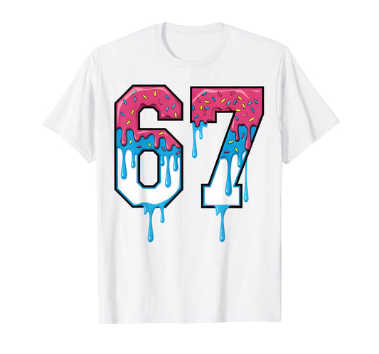 67 Ice Cream Drip Six Seven Gen Alpha Funny Meme T-Shirt