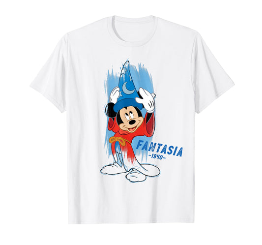 Disney Ink and Paint Sorcerer Mickey Mouse in Fantasia 1940 T-Shirt