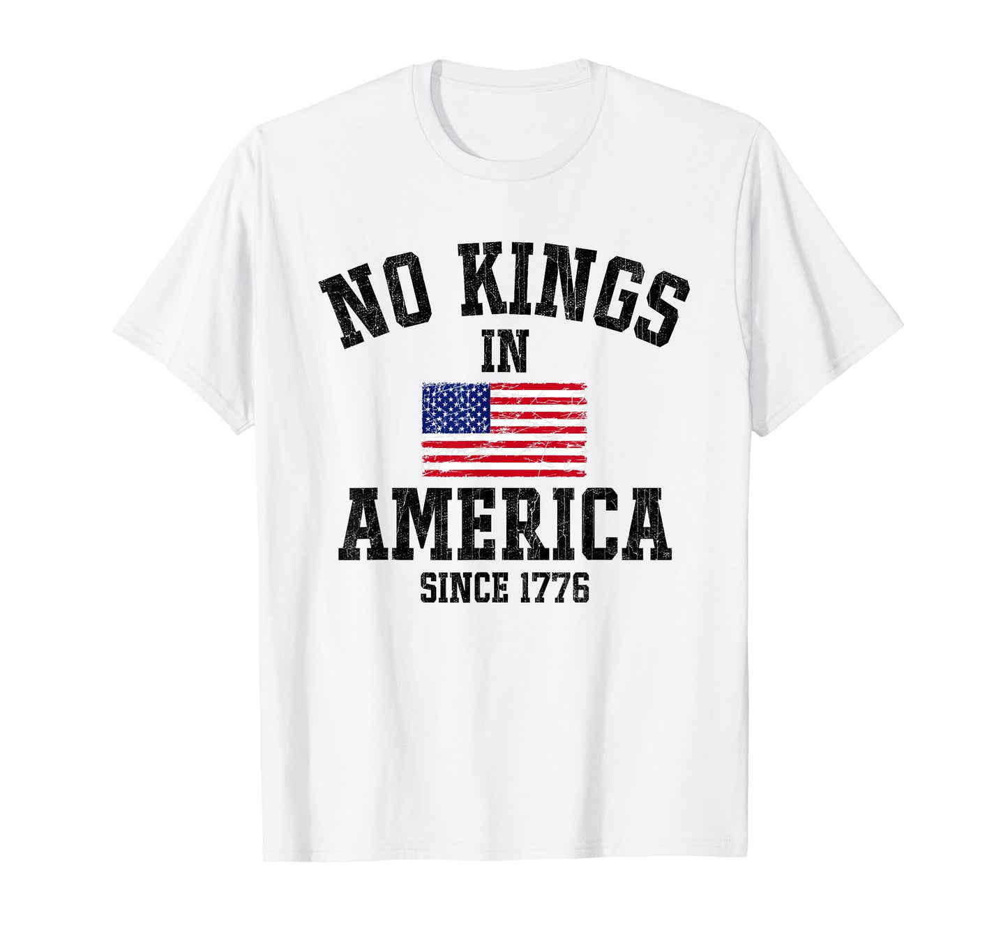 No Kings In America Since 1776 4th Of July Patriotic US Flag T-Shirt