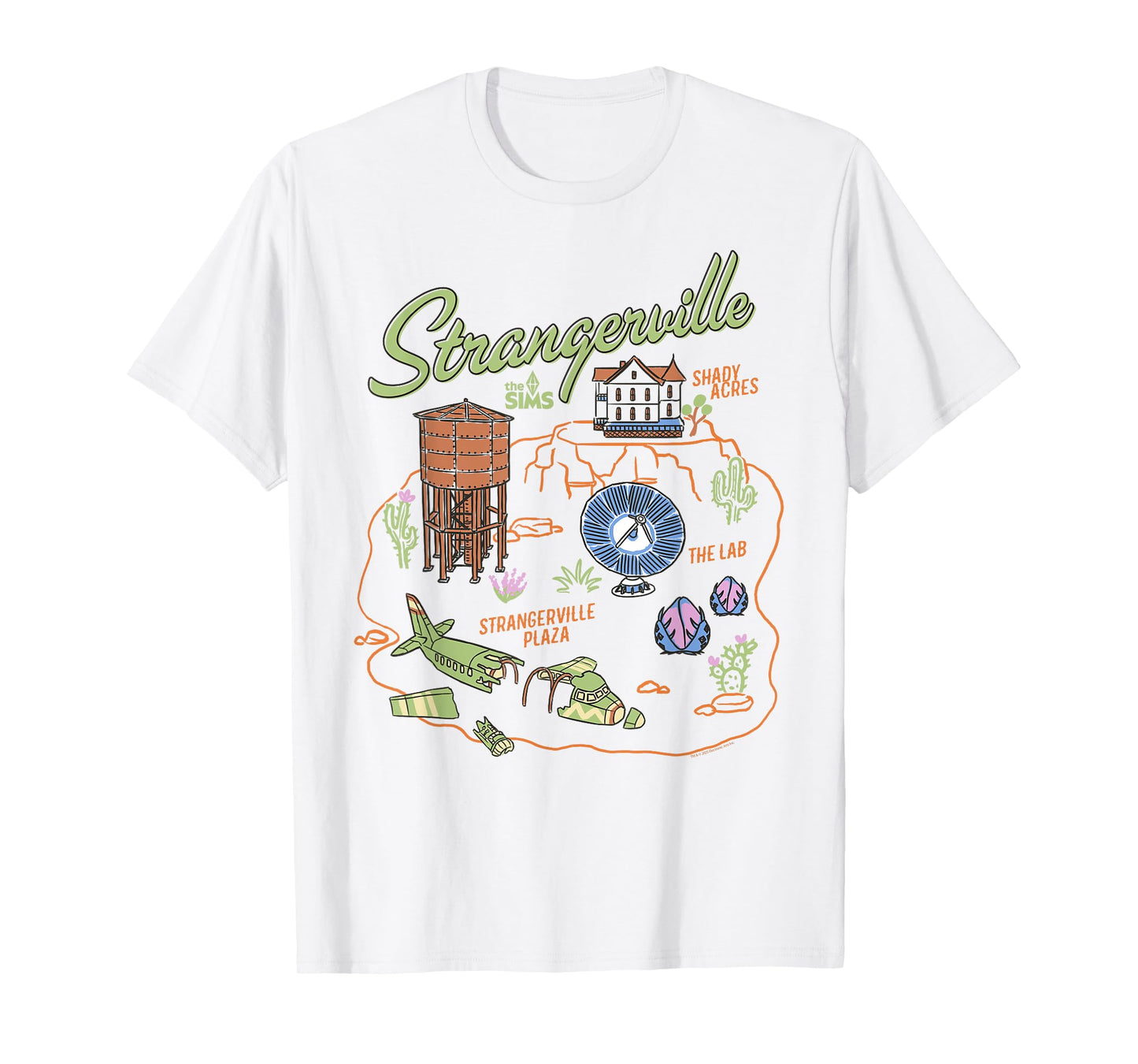 The Sims Visit Strangerville Map Video Game T-Shirt