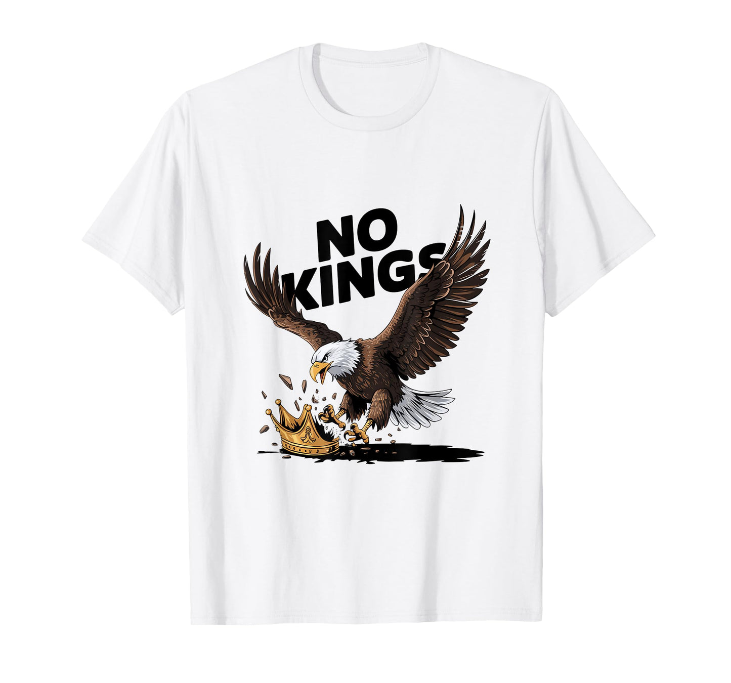 No Kings In America Bald Eagle Patriotic T-Shirt