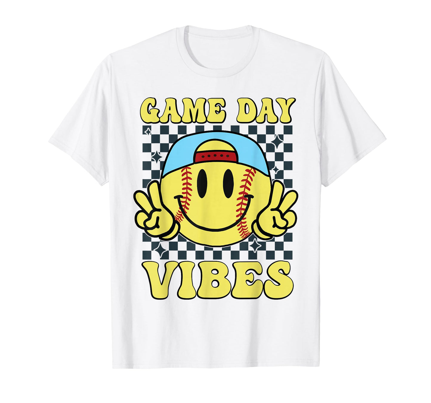 Softball Game Day Vibes Retro Groovy Game Day Girls Women T-Shirt