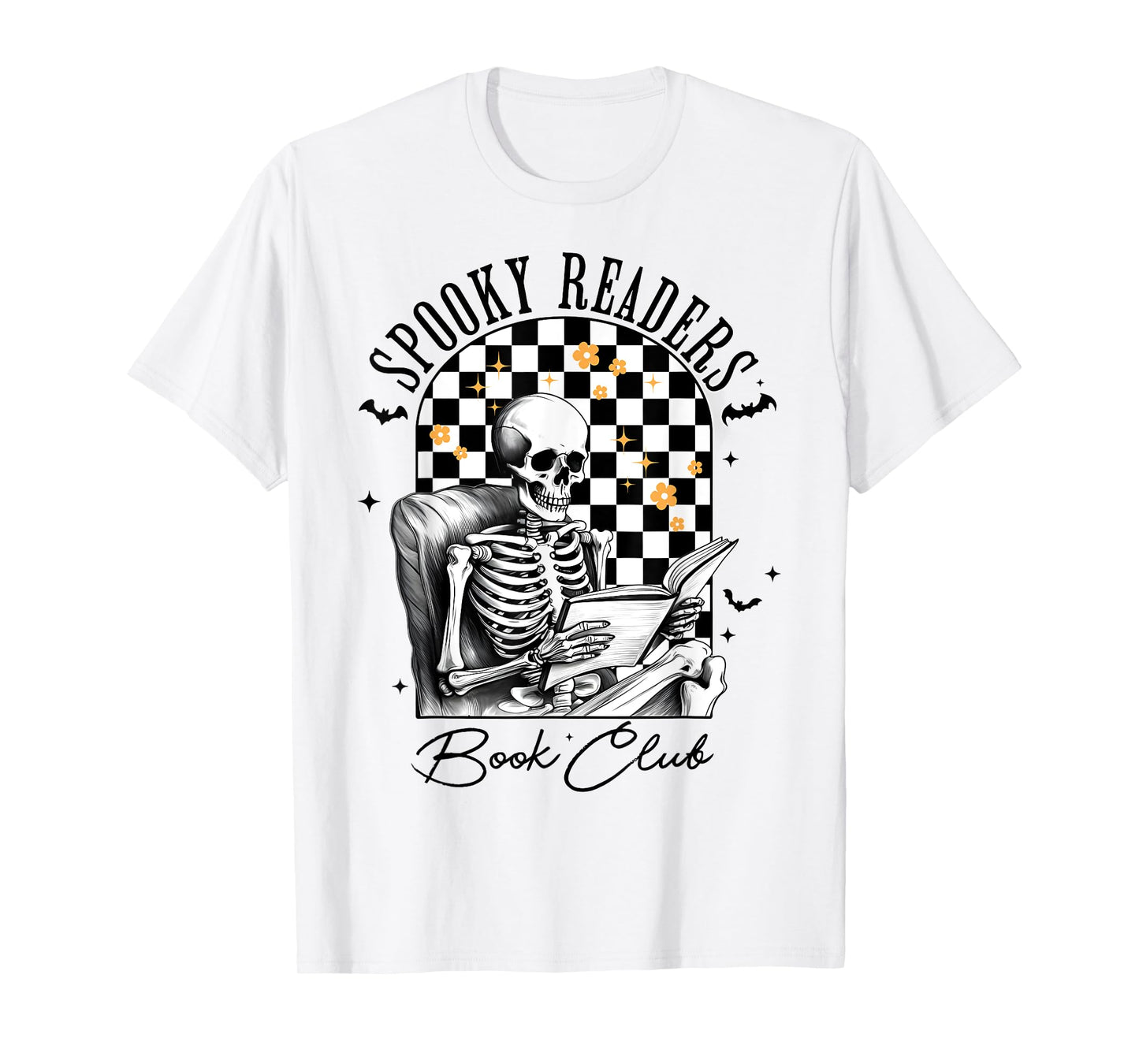 Groovy Spooky Readers Book Club Skeleton Book Lovers Bookish T-Shirt