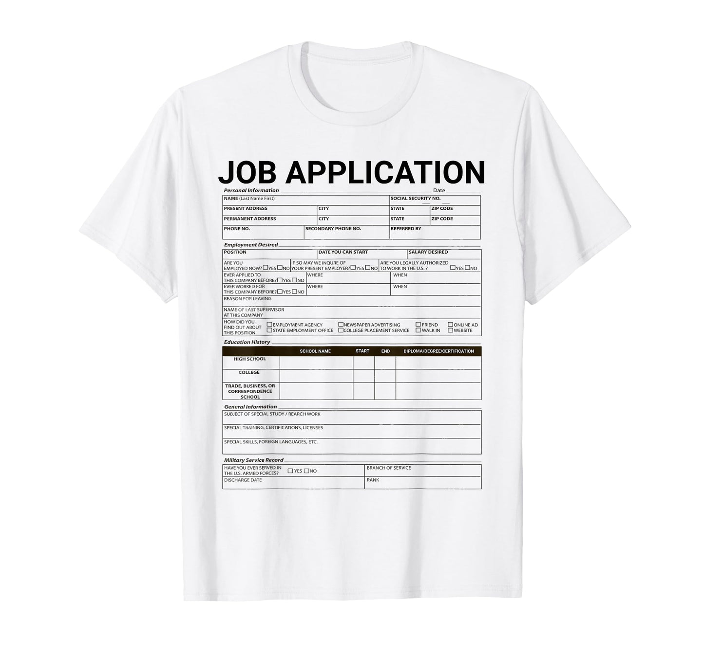 Job Application Costume T-Shirt