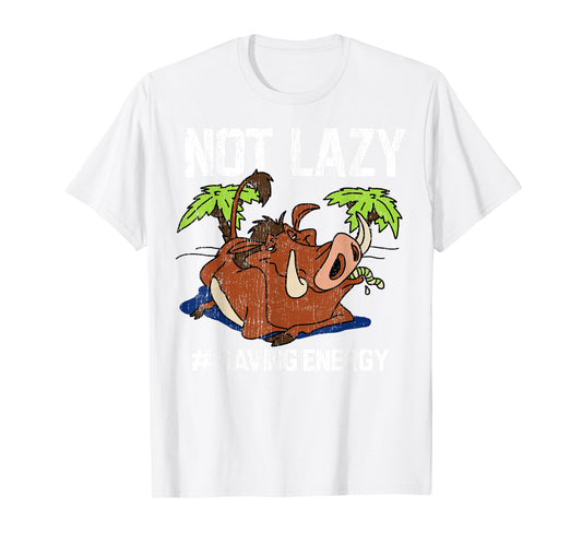 Disney The Lion King Pumbaa Not Lazy Saving Energy Vintage T-Shirt