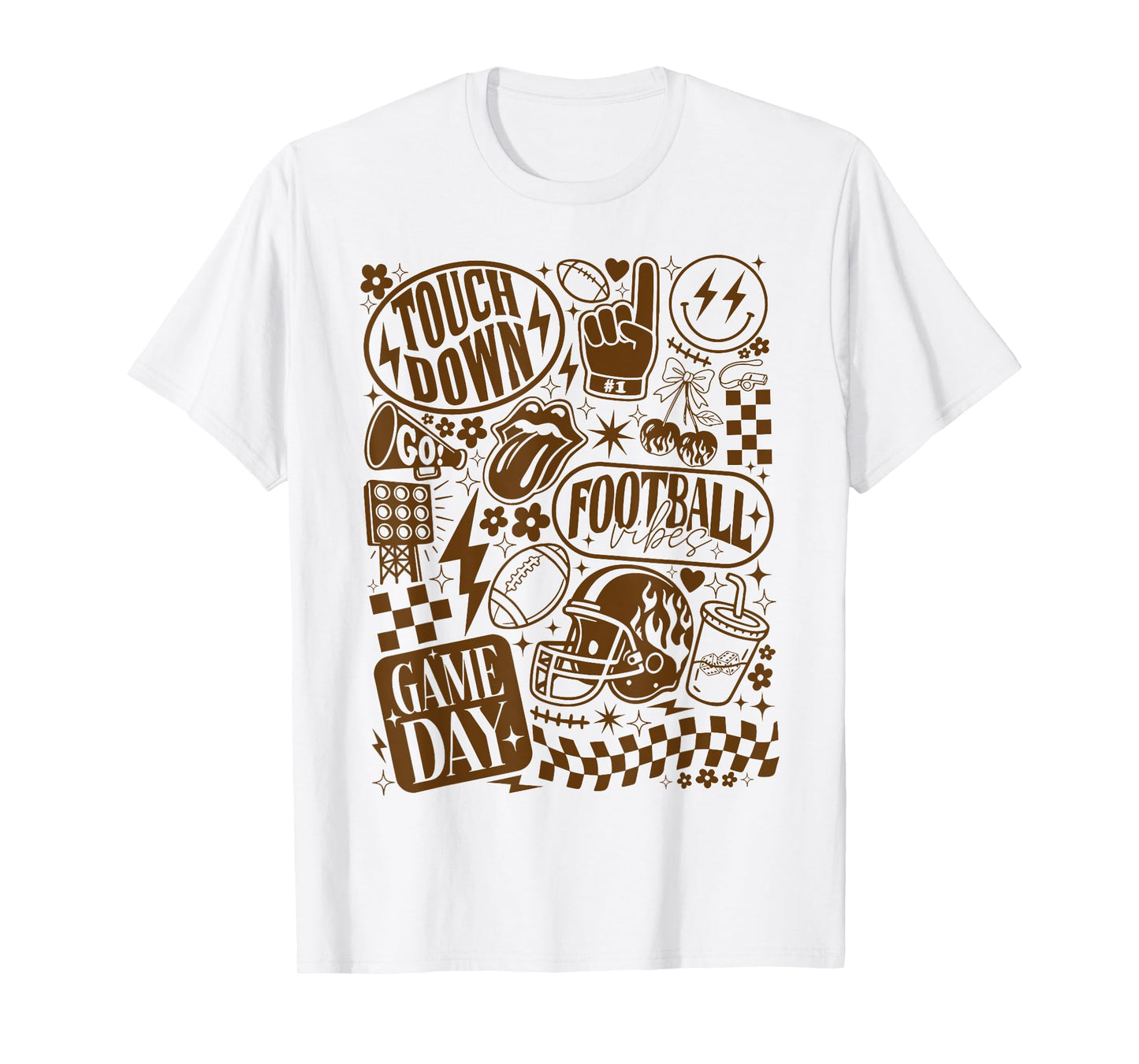 Cheerleader Football Mom Coquette Bow Game Day Women Girls T-Shirt