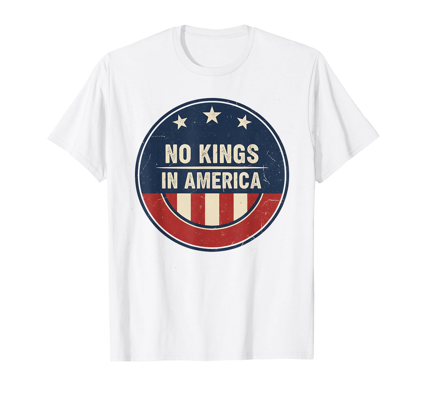 No Kings in America Vintage Patriotic No Kings Democracy T-Shirt