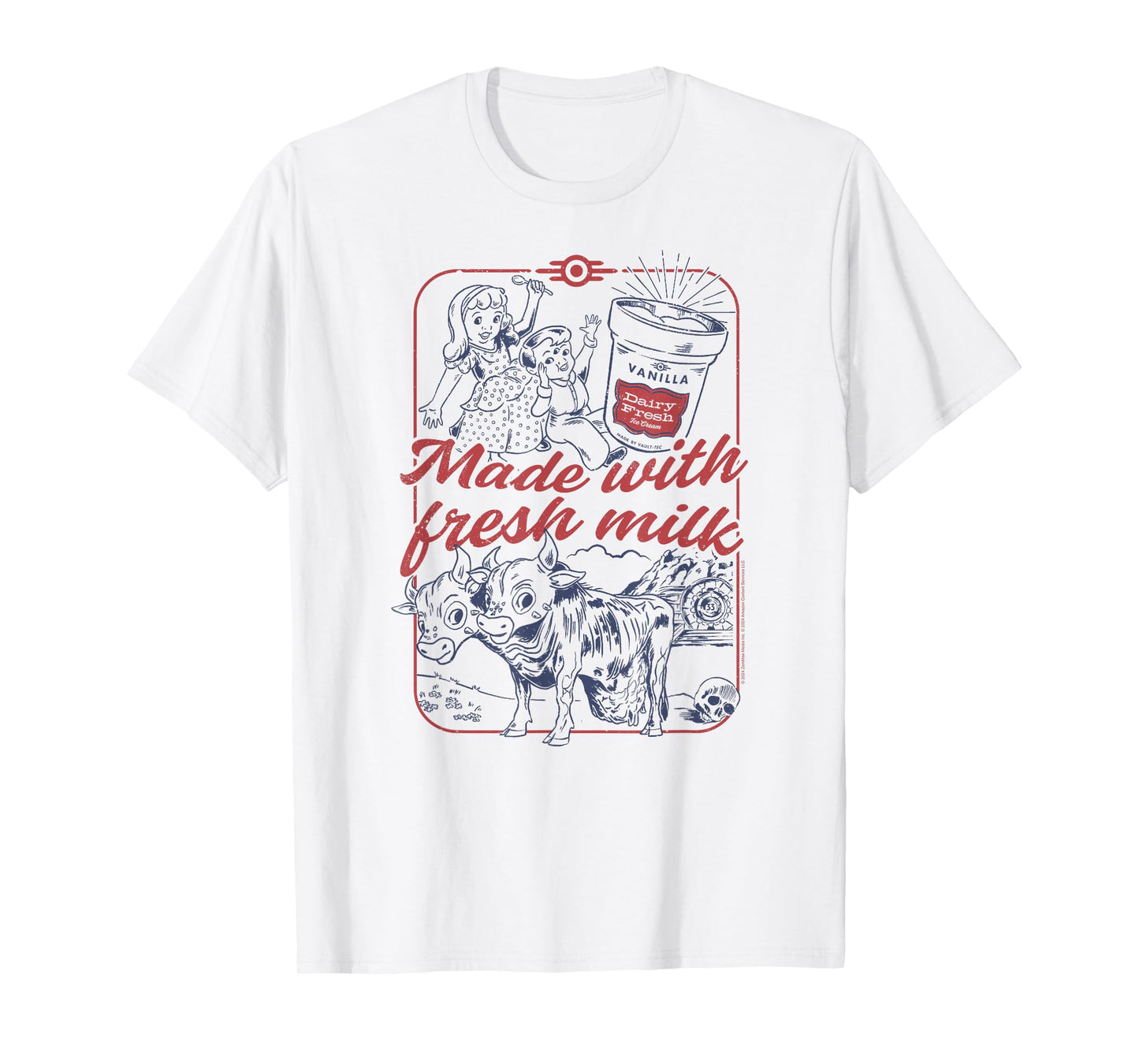Fallout Retro Ice Cream Made with Fresh Milk TV Show T-Shirt