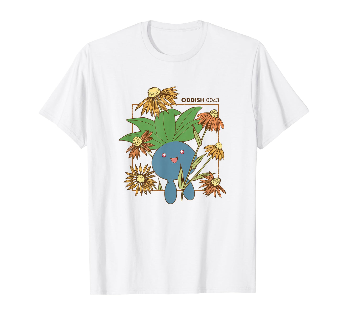 Pokémon Oddish 0043 Happy Jumping Floral Portrait T-Shirt