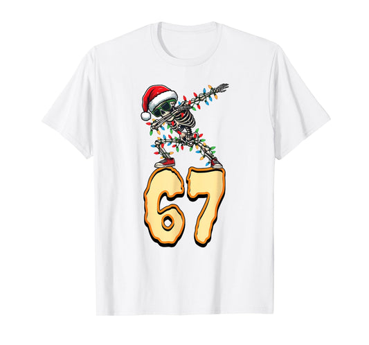 67 Halloween Meme 6 7 Numbers Six Seven Funny Kids Skeleton T-Shirt