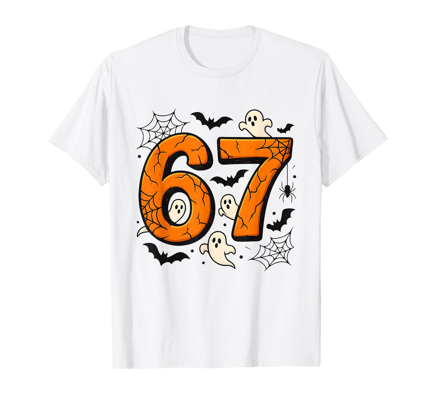 6 7 Halloween Design | Scary Pumpkin Numbers Ghosts Bats T-Shirt
