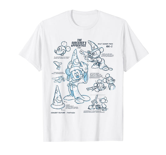 Disney Ink and Paint Sorcerer Mickey Mouse Model Sheet 1940 T-Shirt