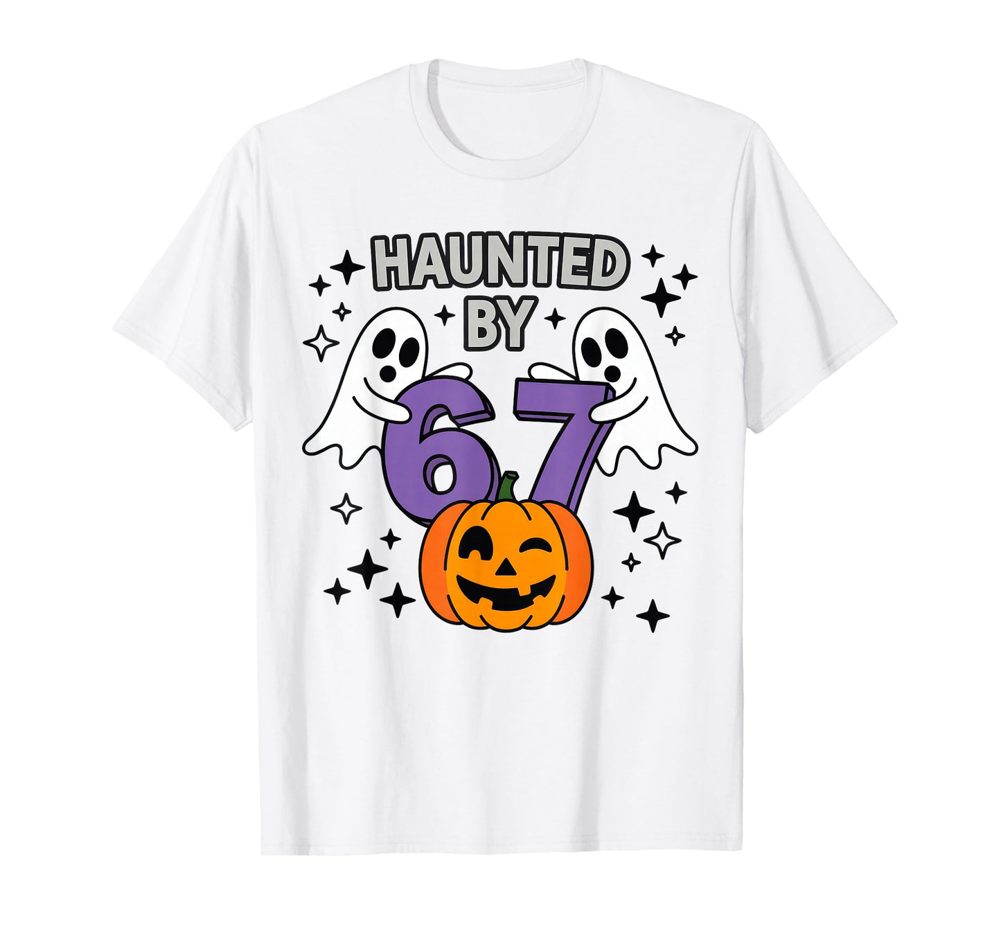 Haunted by 6-7 Retro Halloween 67 Ghost Pumpkin T-Shirt