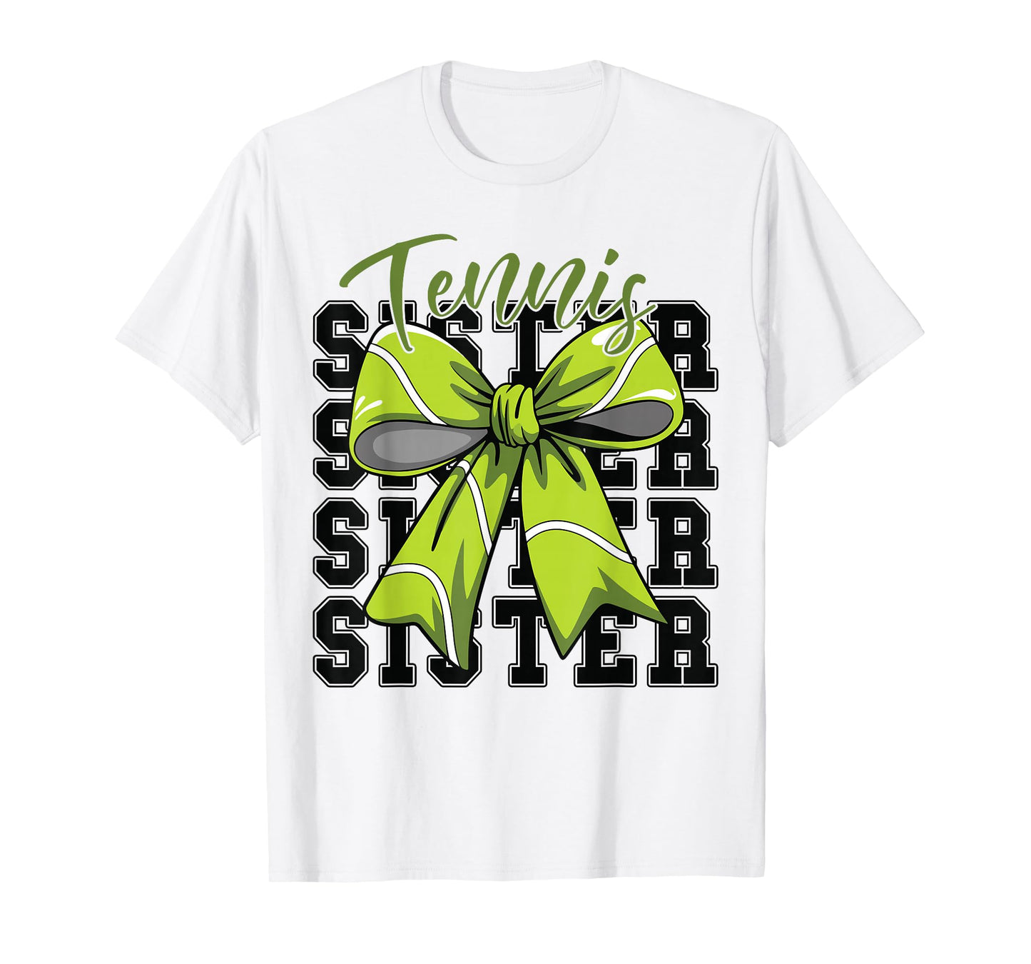 Youth Tennis Sister Game Day Tennis Girl Teen Coquette Bow T-Shirt
