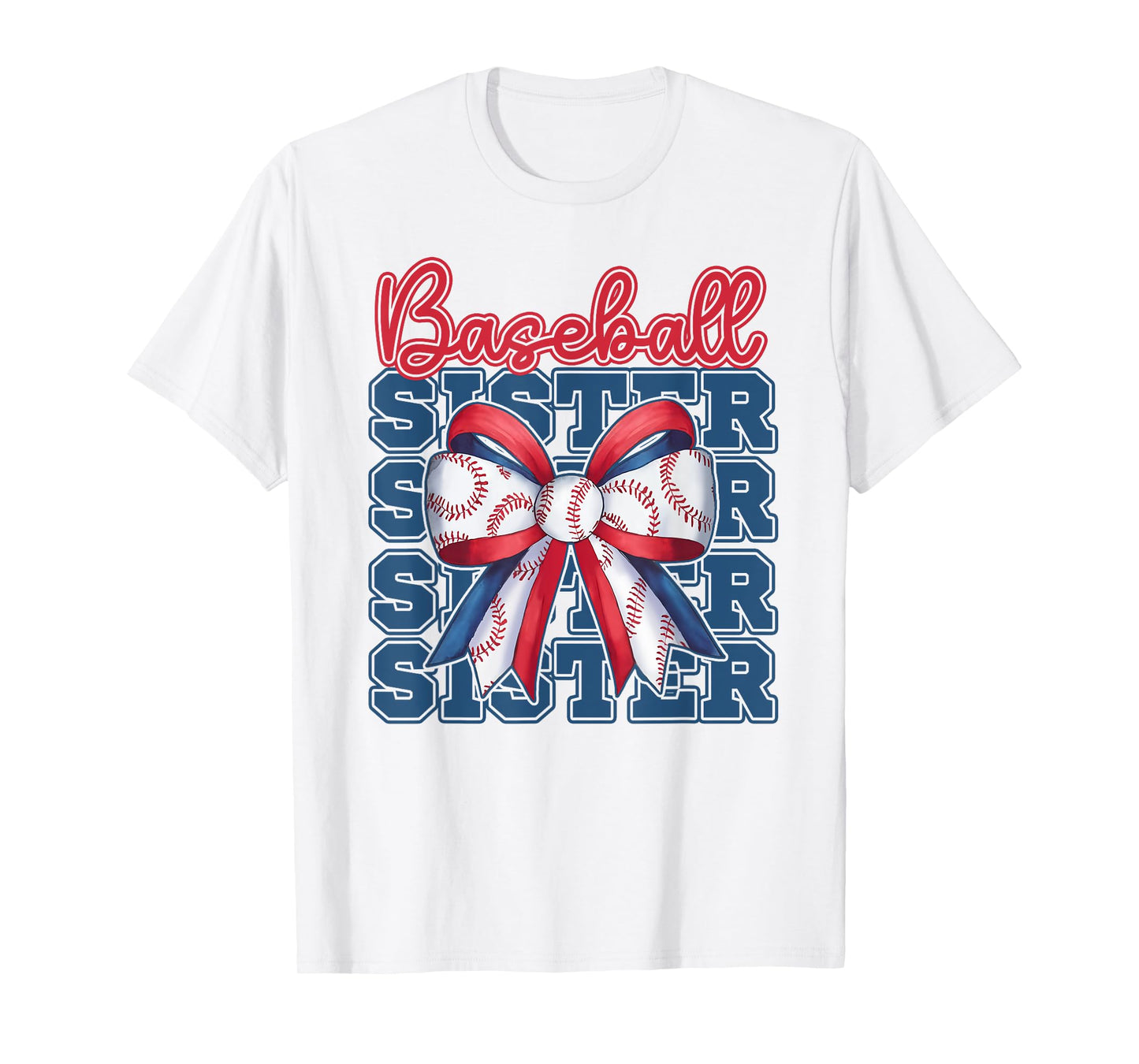 Baseball Sister Coquette Bow Sport Sister Day Game Girls T-Shirt