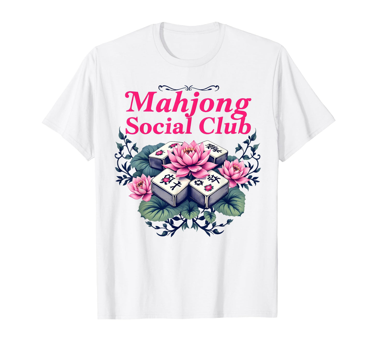 Womens Playing Mahjong Social Club Girls Funny Game T-Shirt