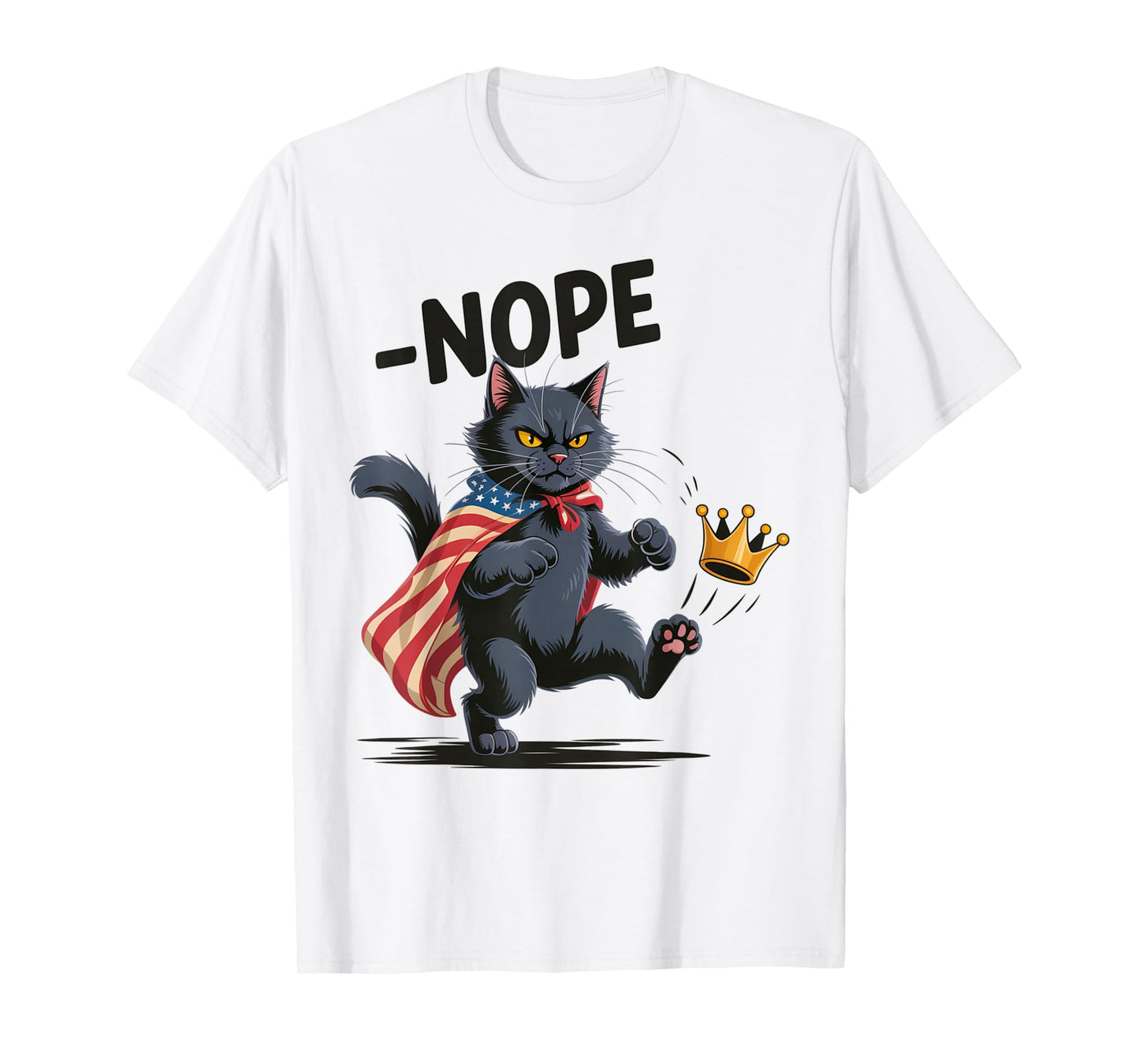 Funny Black Cat No Kings October 18 No Kings Day Cat Lovers T-Shirt