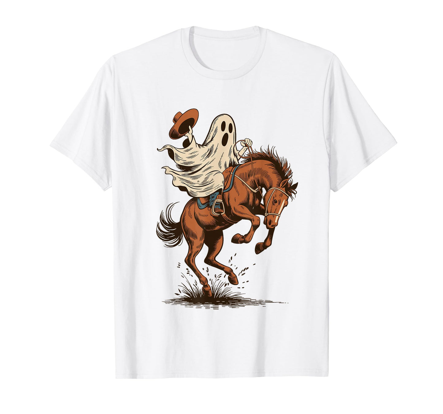 Halloween Western Cowboy Ghost Rodeo Horse Country T-Shirt