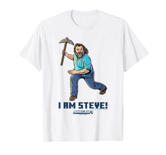 A Minecraft Movie I Am Steve Wielding Stone Pickaxe T-Shirt