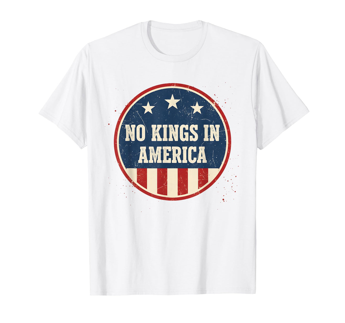 No Kings in America Vintage Patriotic No Kings Democracy T-Shirt