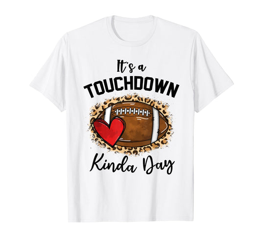 Cute Leopard It's a Touchdown Kinda Day Football Game Day T-Shirt