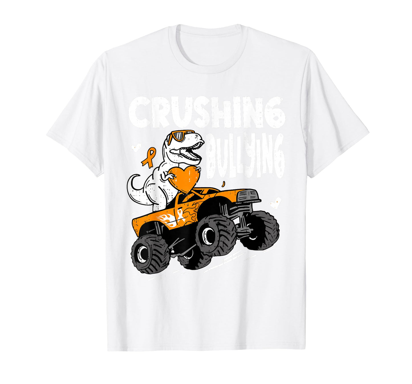 Unity Day Orange Crushing Bullying Dino T Rex Truck Boy Kids T-Shirt